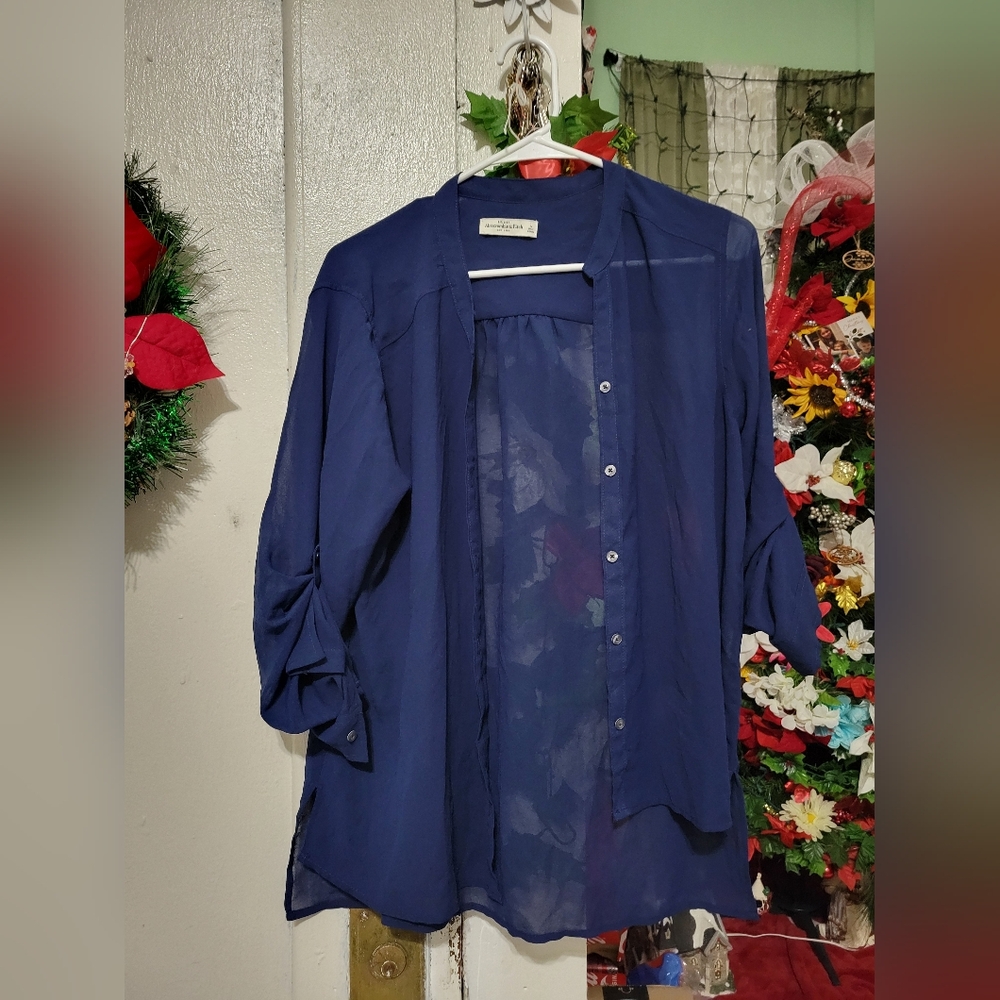 Abercrombie & Fitch Navy Blue Blouse